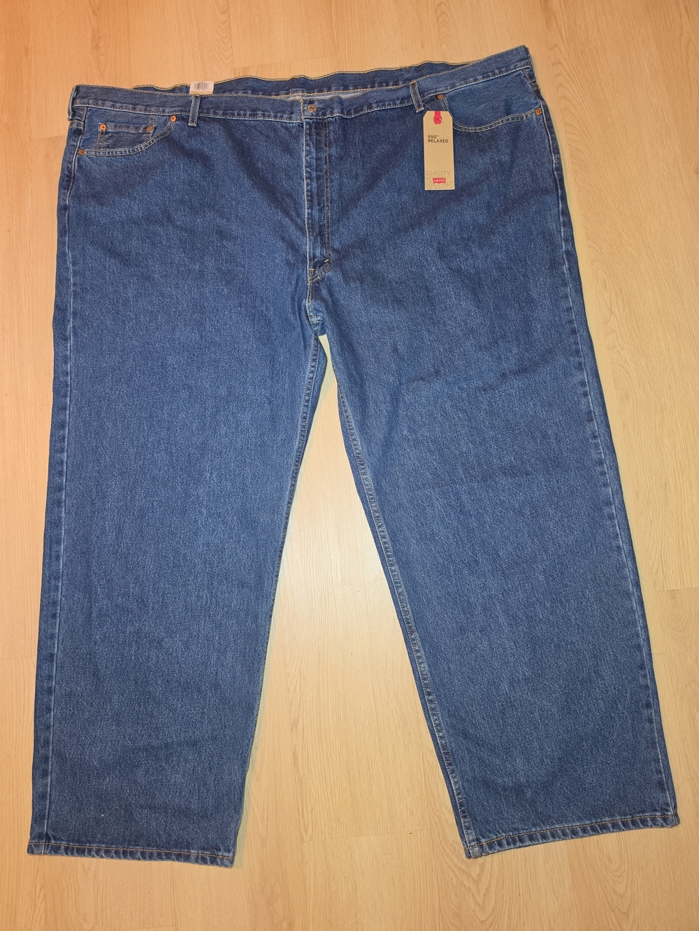 NWT Levi's Men's Dark Wash Big & Tall 550 Relaxed Fit Jeans 62X32 Sits At Waist
